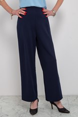 PANTS GEORGIE CREPE WIDE LEG - navy
