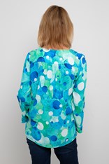 TOP V NECK CUMMINGS 24622 - blue abstract