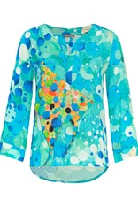 TOP V NECK CUMMINGS 24622 - blue abstract