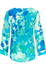 TOP V NECK CUMMINGS 24622 - blue abstract