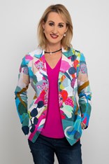 JACKET 5 BUTTON IRENE 24679 - pink floral