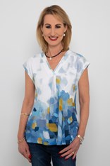 TOP V-NECK CHRISTINA 24680 - mirage blue