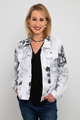 JACKET BOMBER LINEN 24776 - black cloud