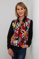 JACKET ZIP VIGO - black floral