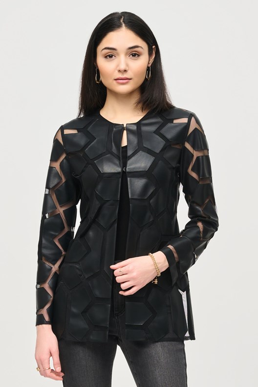 JACKET LASER-CUT LEATHERETTE 241905