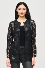 JACKET LASER-CUT LEATHERETTE 241905 - black