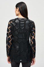 JACKET LASER-CUT LEATHERETTE 241905 - black