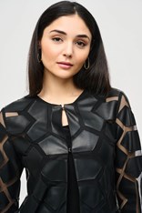 JACKET LASER-CUT LEATHERETTE 241905 - black