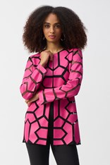 JACKET LASER-CUT LEATHERETTE 241905 - geranium