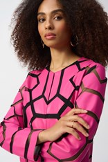 JACKET LASER-CUT LEATHERETTE 241905 - geranium