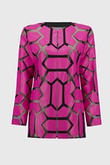 JACKET LASER-CUT LEATHERETTE 241905 - geranium