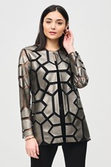 JACKET LASER-CUT LEATHERETTE 241905 - gun metal