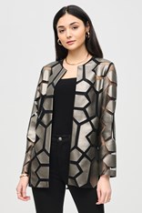 JACKET LASER-CUT LEATHERETTE 241905 - gun metal
