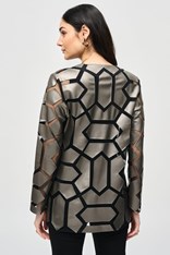 JACKET LASER-CUT LEATHERETTE 241905 - gun metal