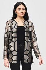 JACKET LASER-CUT LEATHERETTE 241905 - gun metal