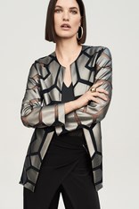 JACKET LASER-CUT LEATHERETTE 241905 - gun metal