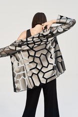 JACKET LASER-CUT LEATHERETTE 241905 - gun metal