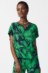 TOP V NECK GEORGETTE 241059 - green cockatoo