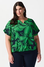 TOP V NECK GEORGETTE 241059 - green cockatoo