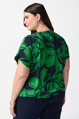 TOP V NECK GEORGETTE 241059 - green cockatoo