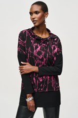 TUNIC JACQUARD COWL NECK 243247 - black pink