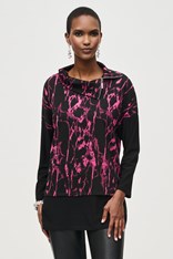 TUNIC JACQUARD COWL NECK 243247 - black pink