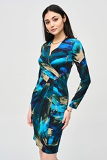 DRESS WRAP KAYLA 243072 - blue abstract