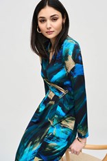 DRESS WRAP KAYLA 243072 - blue abstract