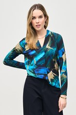 TOP V NECK IVANA 243293 - blue abstract