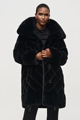 COAT FAUX FUR REVERSIBLE MICHELE 243904 - black