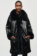 COAT FAUX FUR REVERSIBLE MICHELE 243904 - black