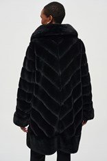 COAT FAUX FUR REVERSIBLE MICHELE 243904 - black