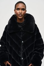 COAT FAUX FUR REVERSIBLE MICHELE 243904 - black