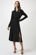 DRESS WRAP FIT AND FLARE 253235 - black