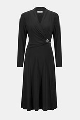 DRESS WRAP FIT AND FLARE 253235 - black