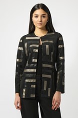 JACKET SCUBA LEATHERETTE IRENE 253929 - pewter