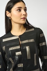 JACKET SCUBA LEATHERETTE IRENE 253929 - pewter