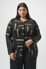 JACKET SCUBA LEATHERETTE IRENE 253929 - pewter
