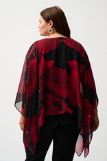 TOP OVERLAY CHIFFON TAMMY - black red