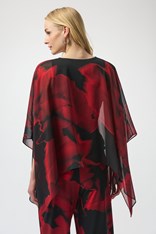 TOP OVERLAY CHIFFON TAMMY - black red