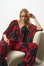TOP OVERLAY CHIFFON TAMMY - black red