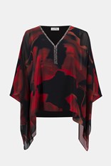 TOP OVERLAY CHIFFON TAMMY - black red