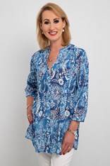 TUNIC LANIA - blue abstract