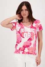 TOP TEE KATIE COTTON BLEND 407455 - pink floral