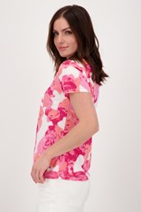 TOP TEE KATIE COTTON BLEND 407455 - pink floral