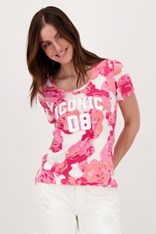 TOP TEE KATIE COTTON BLEND 407455 - pink floral