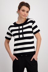 TOP SWEATER STRIPE PHILLIPA 408868 - black white