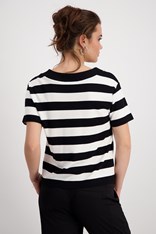 TOP SWEATER STRIPE PHILLIPA 408868 - black white