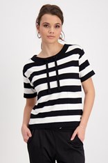 TOP SWEATER STRIPE PHILLIPA 408868 - black white