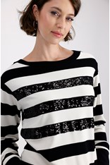 PULLOVER ERICA 808088 - black stripe